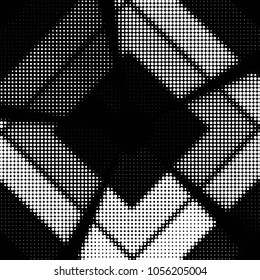 Spotted black and white grunge vector line background. Abstract halftone illustration background. Grunge grid polka dot background pattern
