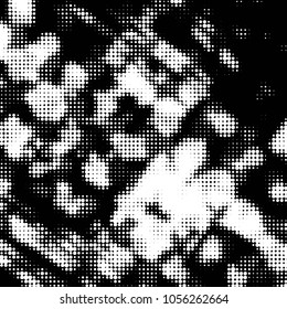 Spotted black and white grunge vector line background. Abstract halftone illustration background. Grunge grid polka dot background pattern
