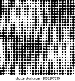 Spotted black and white grunge vector line background. Abstract halftone illustration background. Grunge grid polka dot background pattern
