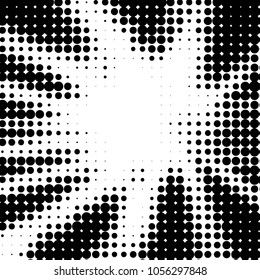 Spotted black and white grunge vector line background. Abstract halftone illustration background. Grunge grid polka dot background pattern
