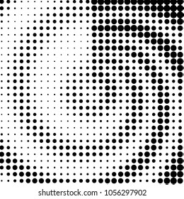 Spotted black and white grunge vector line background. Abstract halftone illustration background. Grunge grid polka dot background pattern
