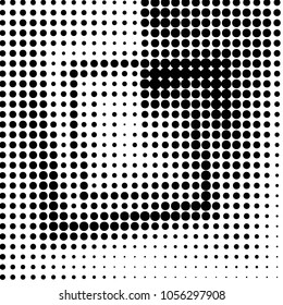 Spotted black and white grunge vector line background. Abstract halftone illustration background. Grunge grid polka dot background pattern

