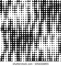 Spotted black and white grunge vector line background. Abstract halftone illustration background. Grunge grid polka dot background pattern
