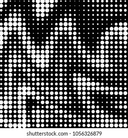 Spotted black and white grunge vector line background. Abstract halftone illustration background. Grunge grid polka dot background pattern
