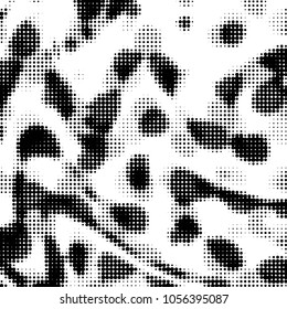 Spotted black and white grunge vector line background. Abstract halftone illustration background. Grunge grid polka dot background pattern
