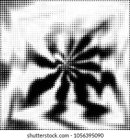Spotted black and white grunge vector line background. Abstract halftone illustration background. Grunge grid polka dot background pattern
