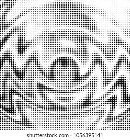 Spotted black and white grunge vector line background. Abstract halftone illustration background. Grunge grid polka dot background pattern
