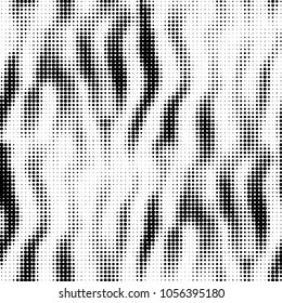 Spotted black and white grunge vector line background. Abstract halftone illustration background. Grunge grid polka dot background pattern
