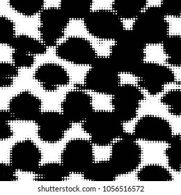 Spotted black and white grunge vector line background. Abstract halftone illustration background. Grunge grid polka dot background pattern

