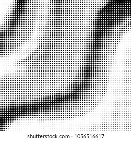 Spotted black and white grunge vector line background. Abstract halftone illustration background. Grunge grid polka dot background pattern
