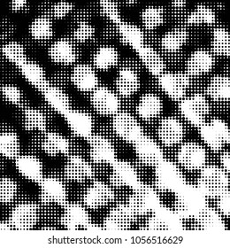Spotted black and white grunge vector line background. Abstract halftone illustration background. Grunge grid polka dot background pattern
