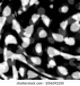 Spotted black and white grunge vector line background. Abstract halftone illustration background. Grunge grid polka dot background pattern
