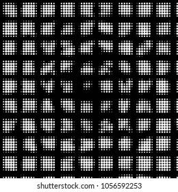 Spotted black and white grunge vector line background. Abstract halftone illustration background. Grunge grid polka dot background pattern

