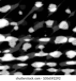 Spotted black and white grunge vector line background. Abstract halftone illustration background. Grunge grid polka dot background pattern
