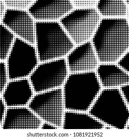 Spotted black and white grunge vector line background. Abstract halftone illustration background. Grunge grid polka dot background pattern
