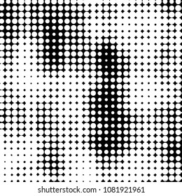 Spotted black and white grunge vector line background. Abstract halftone illustration background. Grunge grid polka dot background pattern
