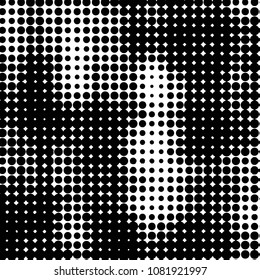 Spotted black and white grunge vector line background. Abstract halftone illustration background. Grunge grid polka dot background pattern
