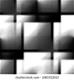Spotted black and white grunge vector line background. Abstract halftone illustration background. Grunge grid polka dot background pattern
