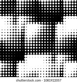 Spotted black and white grunge vector line background. Abstract halftone illustration background. Grunge grid polka dot background pattern
