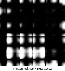 Spotted black and white grunge vector line background. Abstract halftone illustration background. Grunge grid polka dot background pattern
