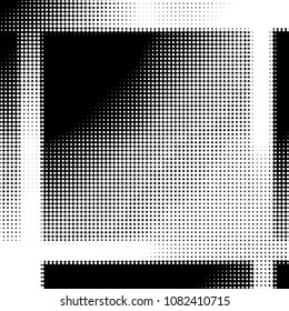 Spotted black and white grunge vector line background. Abstract halftone illustration background. Grunge grid polka dot background pattern

