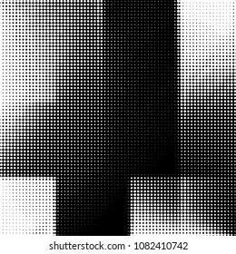 Spotted black and white grunge vector line background. Abstract halftone illustration background. Grunge grid polka dot background pattern
