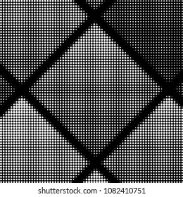 Spotted black and white grunge vector line background. Abstract halftone illustration background. Grunge grid polka dot background pattern
