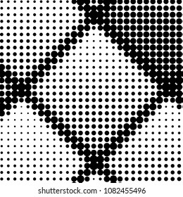 Spotted black and white grunge vector line background. Abstract halftone illustration background. Grunge grid polka dot background pattern
