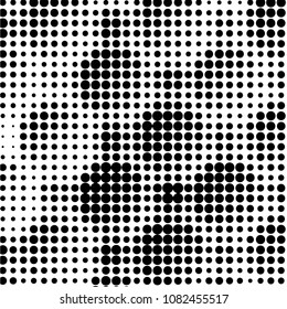 Spotted black and white grunge vector line background. Abstract halftone illustration background. Grunge grid polka dot background pattern
