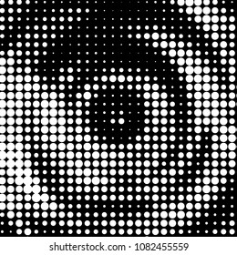 Spotted black and white grunge vector line background. Abstract halftone illustration background. Grunge grid polka dot background pattern
