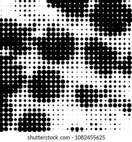 Spotted black and white grunge vector line background. Abstract halftone illustration background. Grunge grid polka dot background pattern
