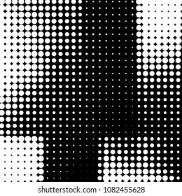 Spotted black and white grunge vector line background. Abstract halftone illustration background. Grunge grid polka dot background pattern
