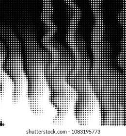Spotted black and white grunge vector line background. Abstract halftone illustration background. Grunge grid polka dot background pattern
