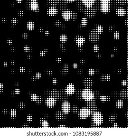 Spotted black and white grunge vector line background. Abstract halftone illustration background. Grunge grid polka dot background pattern
