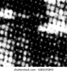 Spotted black and white grunge vector line background. Abstract halftone illustration background. Grunge grid polka dot background pattern
