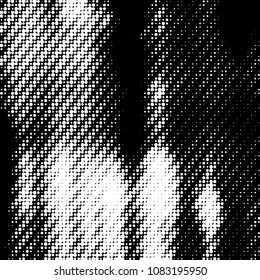Spotted black and white grunge vector line background. Abstract halftone illustration background. Grunge grid polka dot background pattern
