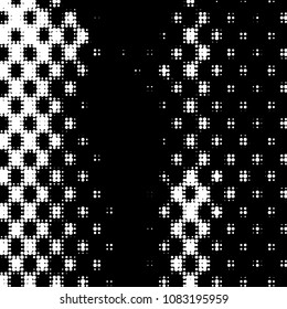 Spotted black and white grunge vector line background. Abstract halftone illustration background. Grunge grid polka dot background pattern
