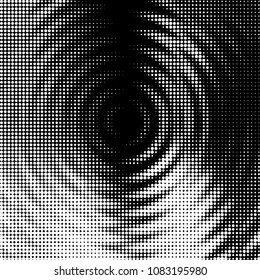 Spotted black and white grunge vector line background. Abstract halftone illustration background. Grunge grid polka dot background pattern
