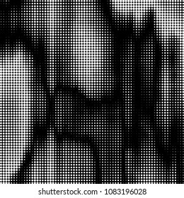 Spotted black and white grunge vector line background. Abstract halftone illustration background. Grunge grid polka dot background pattern
