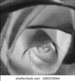 Spotted black and white grunge vector line background. Abstract halftone illustration background. Grunge grid polka dot background pattern
