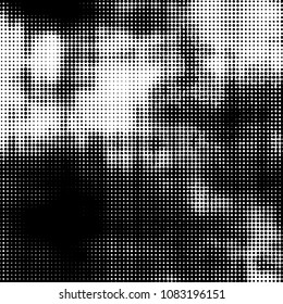 Spotted black and white grunge vector line background. Abstract halftone illustration background. Grunge grid polka dot background pattern
