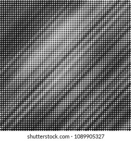 Spotted black and white grunge vector line background. Abstract halftone illustration background. Grunge grid polka dot background pattern
