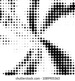 Spotted black and white grunge vector line background. Abstract halftone illustration background. Grunge grid polka dot background pattern
