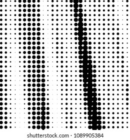 Spotted black and white grunge vector line background. Abstract halftone illustration background. Grunge grid polka dot background pattern
