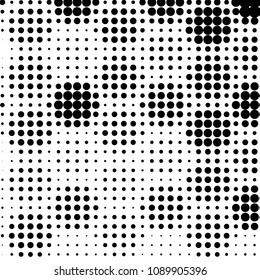 Spotted black and white grunge vector line background. Abstract halftone illustration background. Grunge grid polka dot background pattern
