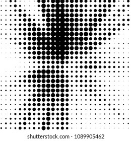Spotted black and white grunge vector line background. Abstract halftone illustration background. Grunge grid polka dot background pattern
