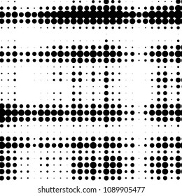Spotted black and white grunge vector line background. Abstract halftone illustration background. Grunge grid polka dot background pattern
