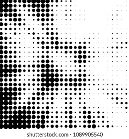 Spotted black and white grunge vector line background. Abstract halftone illustration background. Grunge grid polka dot background pattern
