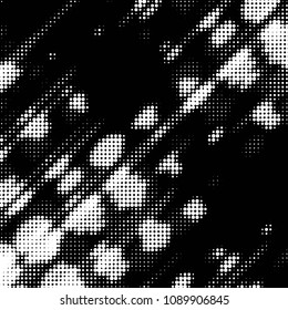 Spotted black and white grunge vector line background. Abstract halftone illustration background. Grunge grid polka dot background pattern
