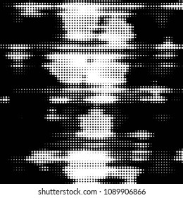 Spotted black and white grunge vector line background. Abstract halftone illustration background. Grunge grid polka dot background pattern
